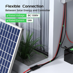 50Ft 10AWG Solar Panel Extension Cable, 6Mm² Twin Wire Conductor Parallel Solar