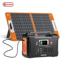 Flashfish 200W Portable Power Station Generator w/ Foldable 60W/18V Solar Panel