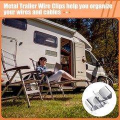 50 Pcs Trailer Frame Wire Clips Stainless Steel Cable 22.5 mm 0.89 Inch