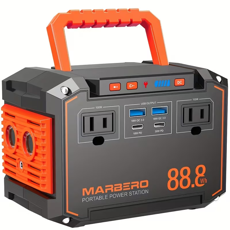 88.8WH Solar Generator Portable Power Station with 30W Solar Panels, 24000mAh So