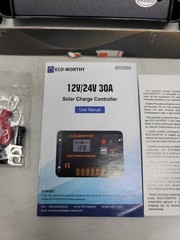 Eco-Worthy 12V/24V Solar Charge Controller #EW1907-30A.Brand New in Box.FREESHIP