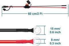 Versatile 2FT SAE Battery Connector – Reliable Extension Cable for Outdoor Use