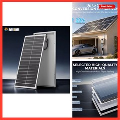 100W 18BB Rigid Solar Panel N-Type Cells 23% Efficiency Home RV Outdoor Camping