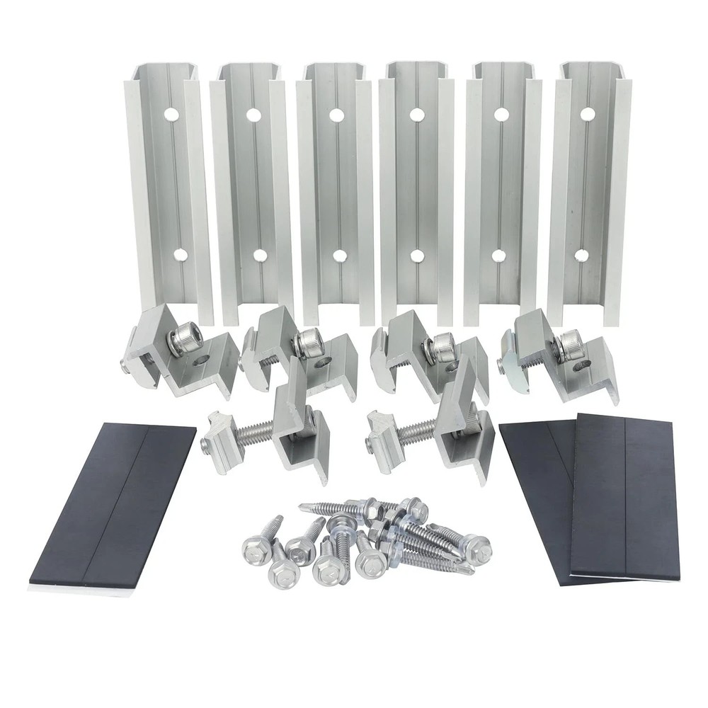 Solar Panel Roof Mounting Kit,Complete 2 Panel Solar Rack System for Side by …