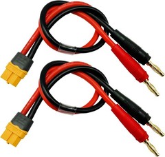Heat Resistant 30cm XT60H to Banana Plug Cables for Reliable RC Charging