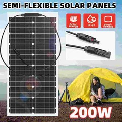 Flexible Mono Solar Panel 200 Watt Ultra Flex Bendable for Marine RV Cabin Van
