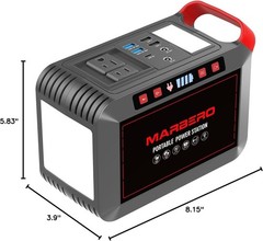 Portable Power Station 300W MARBERO 237Wh Camping Solar Generator Backup Lithium