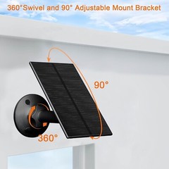 NEW Solar panel for security camera With Micro USB+Type-C Cable