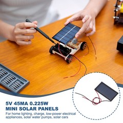 5 pcs mini solar panels 5V 0.225W 45mA with 2 cables, for 53x30mm