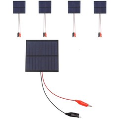 5V 1W Mini Solar Panels 200mA Wire Clip 5Pcs Portable Solar Panel Kit Set