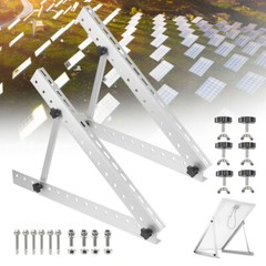 2x Adjustable Solar Panel RV Foldable Tilt Mount Brackets Roof Boat Flat Surface