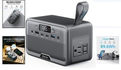Portable Power Station 89.6Wh LiFePO4 100W Solar Power Bank AC Outlets Fast C…