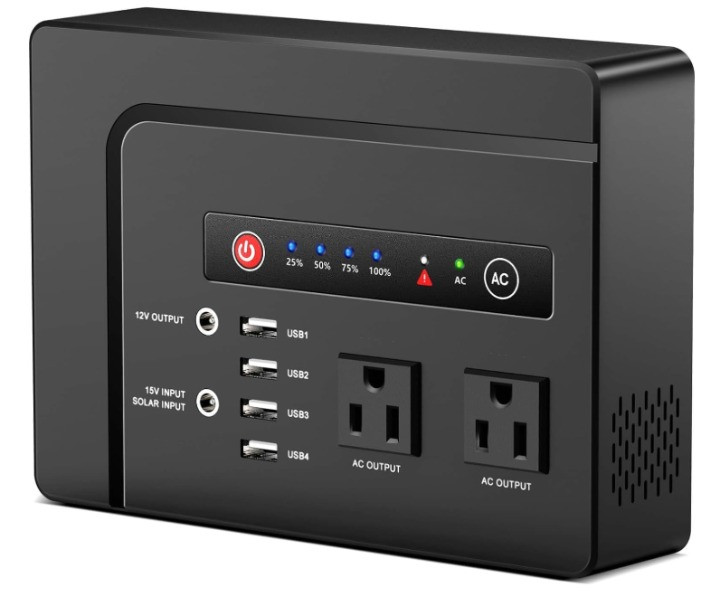 Banco de energía portátil de 200 W con toma de CA, batería de litio recargable d