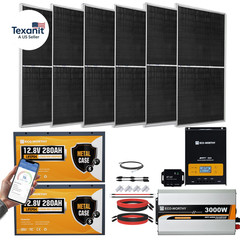 [Ultra] 1200W 24V 5.52KWH Lithium Battery Solar System off Grid:6Pcs 195W Solar