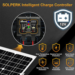 Kit de panel solar 20W 12V, mantenedor de cargador de batería solar