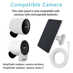4W Solar Charger for Outdoor Security Camera – 10ft Cable, 360° Adjustable, Wire