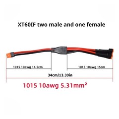 XT60 Solar Panel Y Splitters Cable For Connection With 2 Male To 1 Female Port