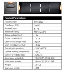 200W Solar Panel High Efficiency with Kickstand (WE SHIP OVERSEAS)
