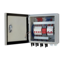 Hardcover Solar Combiner Box 4 Strings 80A Amp Circuit Breaker Panel