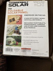 Thunderbolt solar 9w foldable solar panel. Slim construction for portability