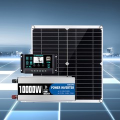 10000W Solar System Complete Set Dual USB Inverter 220V 300W Solar Panel 100AE2