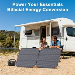 100W Portable Solar Panel Bifacial IP68 Waterproof Power Backup Solar Charger
