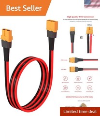 Efficient 2FT XT60 Extension Cable, 10AWG – Perfect for Solar Panel Connections