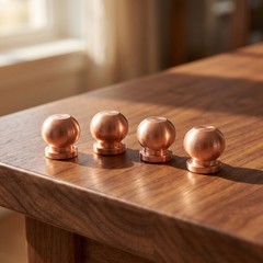 4pcs Copper Tray Feet, Metal Mounting Pads for Cutting Board Replacement, Screw