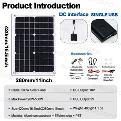 6000W Solar Kit: Inverter (12V to 110V/220V), 2pcs Solar Panels,Controller 100A