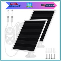 6W Solar Panel Charger for USB C Micro USB Security Camera Waterproof Outdoor