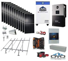 6KW Complete Offgrid Solar Kit + EG4 18kPV Inverter + 32KW OMO 48V Freedom Serie