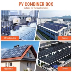 1pc 6 PV Combiner Box, DC 500V 15A Fuse Solar Combiner Box Plastic Wate String