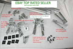 Solar Rail kit for 4 panels w/ clamps, L brackets w/7.3ft rails(not 3.6ft rails)
