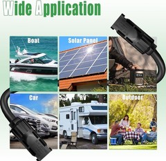 Twin Wire 50FT Solar Extension Cable 10AWG with Connectors for RV Marine