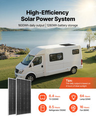 400W 12V Solar Power Kit w/ 100Ah LiFePO4 Battery 1000W Inverter MPPT