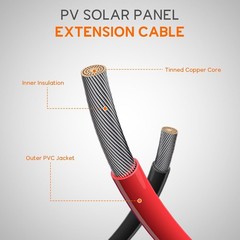 12awg 10ft Solar Cable Xt60 Charge Extension Cable with Free 10-in-1 Solar