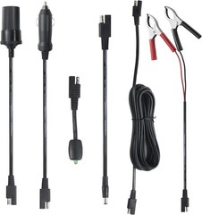 Versatile 16FT SAE Extension with Battery Clamps & LED Indicator for 12V Charge