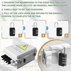 4 String Solar Combiner Box, IP65 Waterproof PV Combiner Box for On/Off Grid Sol