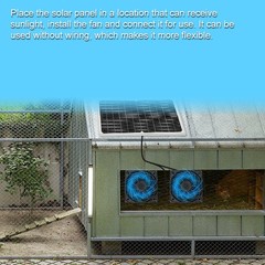Solar Powered Fan 30W Waterproof Solar Panel Dual Exhaust Fan for Chicken Coop