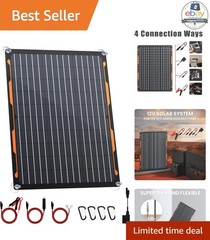 Solar Panel Charger Kit 20W 12V Monocrystalline Waterproof Battery Maintainer