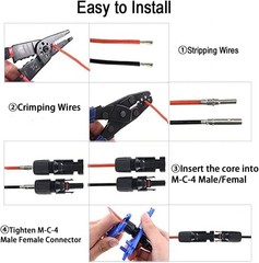 100PCS/50 Pairs Solar Connectors M-C-4 Male/Female IP67 Waterproof Solar Pane…