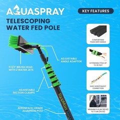 30FT Water Fed Cleaning Pole for Windows & Solar Panels – Lightweight Aluminum