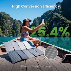 35W Portable Solar Panel Charger, 25.4% Efficiency, USB-C and USB-A | USB-C PD