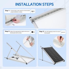 4 Sets 45in Solar Panel RV Tilt Mount Brackets kit Roof Surface Adjustable Frame