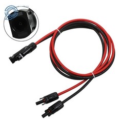 10 AWG Solar Panel Extension Cable Wire Connector 1 Pair 5ft Black + Red