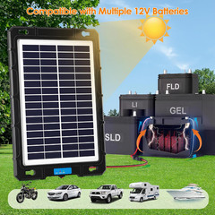 8W 12V Solar Battery Charger & Maintainer, Waterproof Solar Panel Trickle Chargi