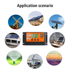 Solar Charge Controller 10A 30A 100A LCD USB 12V 24V Battery Regulator