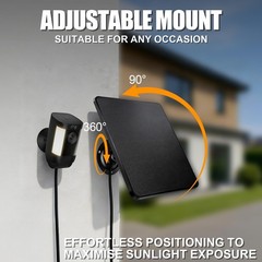 2 Pack 5W Solar Charger for Ring Camera, IP65 Waterproof, USB-C Adapter, 10ft Ca