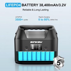 Portable Power Station 122.8Wh, LiFePO4 Battery Solar Generator for Home Use,…