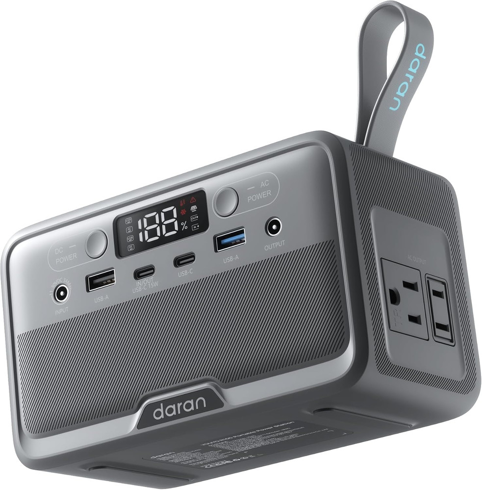Portable Power Station 100W (200W Peak) , 89.6Wh Lifepo4 Solar Power Bank with A